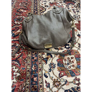Marc by Marc Jacobs Classic Hillier Workwear Satchel Taupe Gray Pebbled Leather